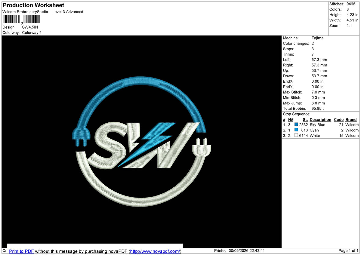 SW Embroidery File 6 sizes