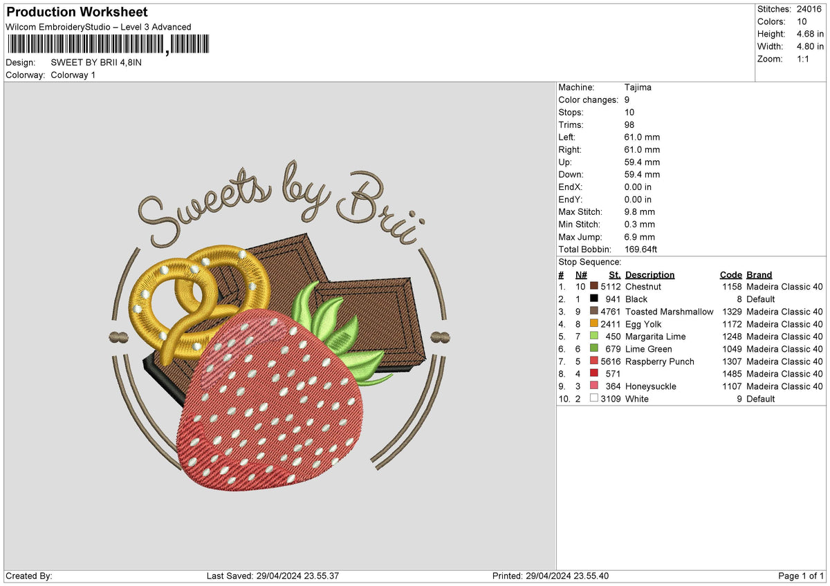 Sweet Text2904 Embroidery File 6 sizes