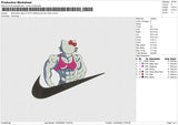 SWOOSH HELLO KITTY MASCULIN NO FACE Embroidery File 6 size
