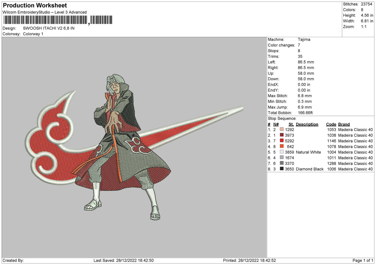 Swoosh Itachi V02 Embroidery File 6 sizes
