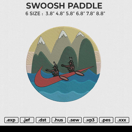 SWOOSH PADDLE Embroidery File 6 size