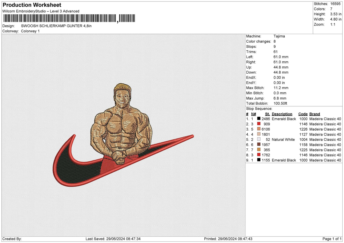SWOOSH SCHLIERKAMP GUNTER Embroidery File 6 size