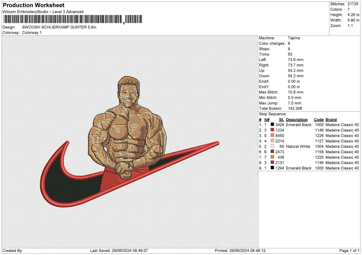 SWOOSH SCHLIERKAMP GUNTER Embroidery File 6 size