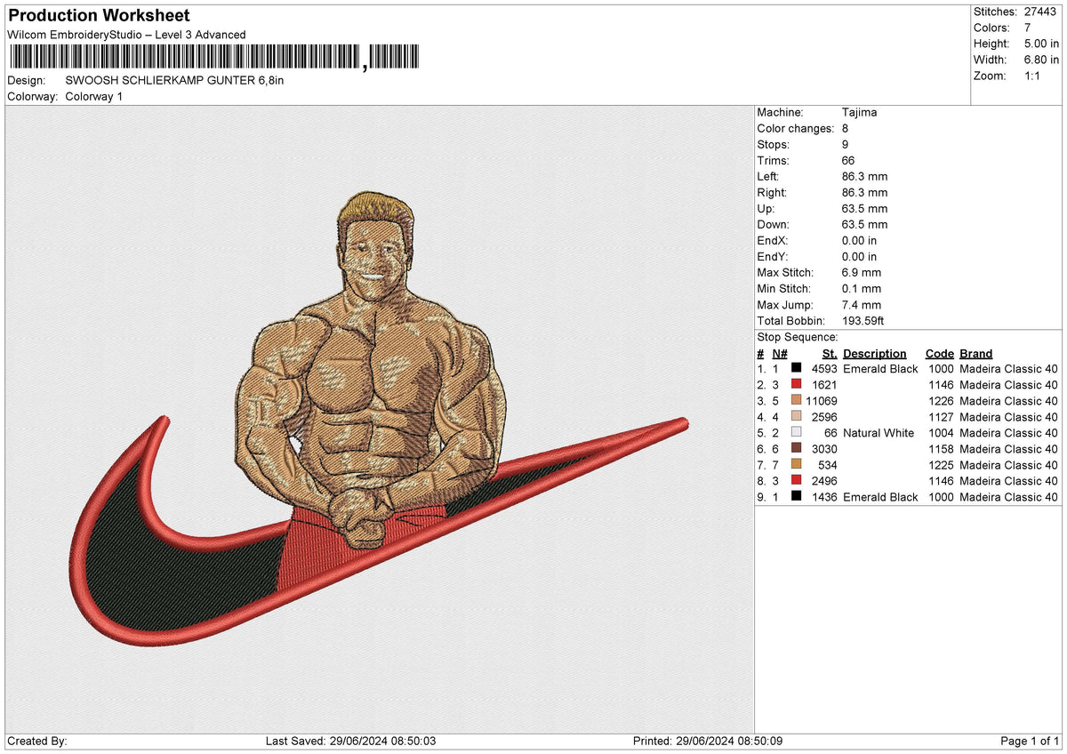 SWOOSH SCHLIERKAMP GUNTER Embroidery File 6 size