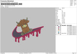 Swoosh Cow 03 Embroidery File 6 sizes