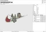 SWOOSH mononoke Embroidery File 6 size
