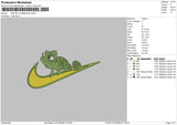 Swoosh Chameleon Embroidery File 6 sizes
