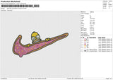 SWOSH DOUGNUT Simpson Embroidery File 6 sizes