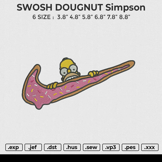 SWOSH DOUGNUT Simpson Embroidery File 6 sizes