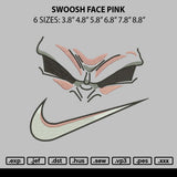 Swoosh Face Pink Embroidery File 6 sizes
