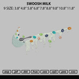 Swoosh Milk Embroidery File 6 sizes