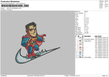 Swoosh Superman Embroidery File 6 sizes