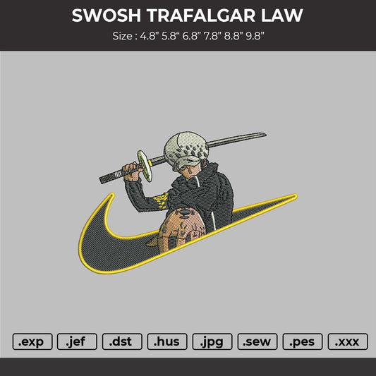 SWOSH TRAFALGAR LAW Embroidery Machine Design File