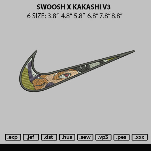 Swoosh x Kakashi v3 Embroidery File 6 sizes