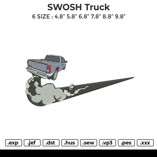 SWOSH truck Embroidery File 6 size