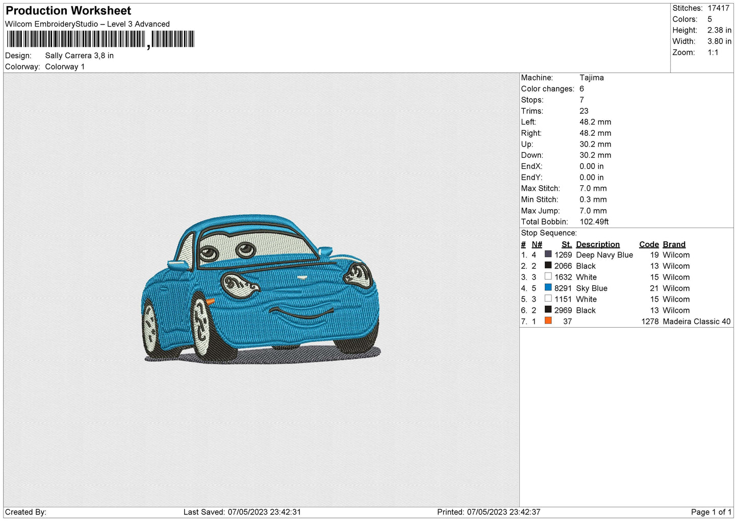 Sally Carrera Embroidery