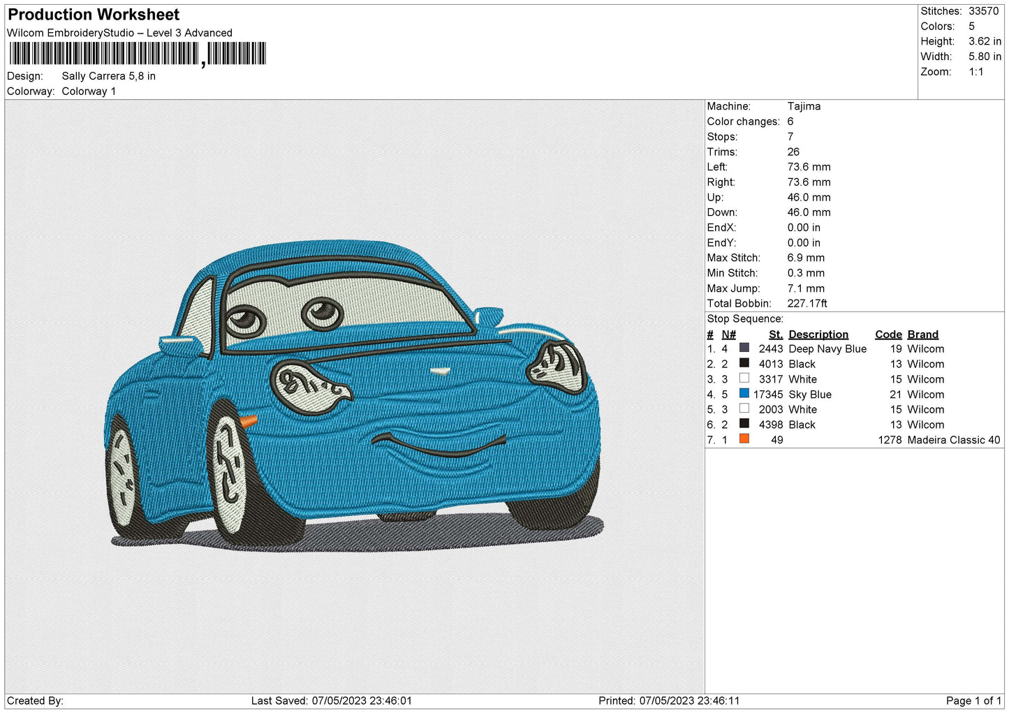 Sally Carrera Embroidery