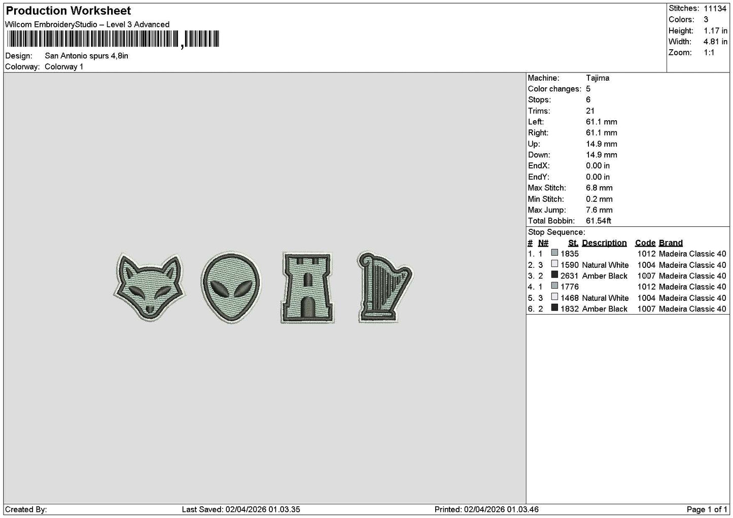 Alien Icons Embroidery File 6 sizes
