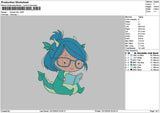 Dragon Girl Embroidery File 6 sizes