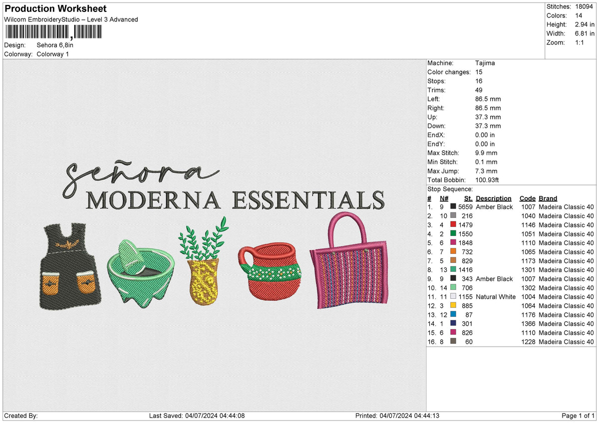 Sehora Embroidery File 6 size