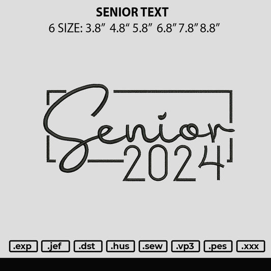 Senior Embroidery File 6 sizes