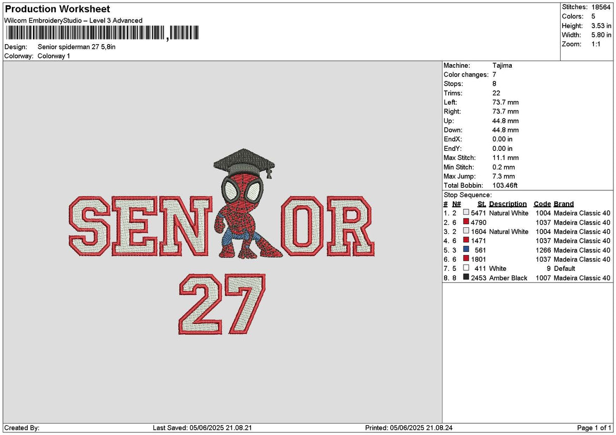 Senior Spider 26 27 Embroidery 2 Files