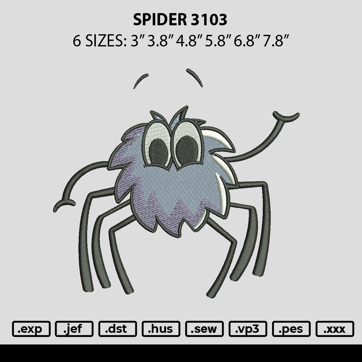 Spider 3103 Embroidery File 6 sizes