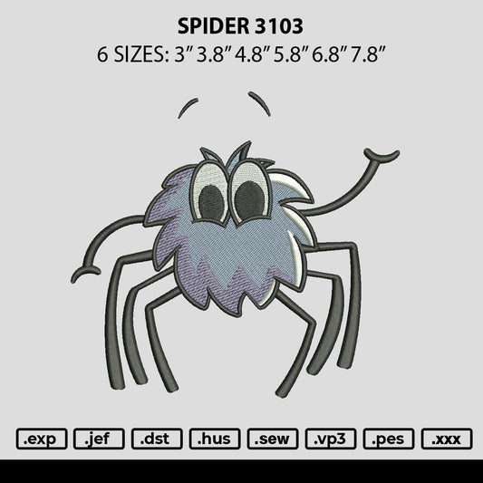 Spider 3103 Embroidery File 6 sizes