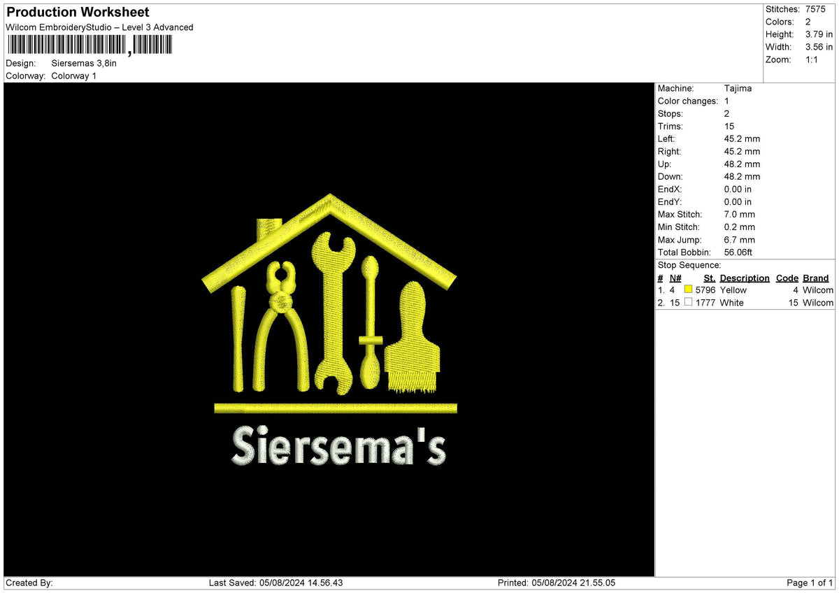 Siersematext Embroidery File 6 sizes