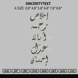 Sinceritytext Embroidery File 6 sizes