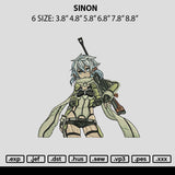 Sinon Embroidery File 6 sizes