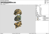 Skulls 3110 Embroidery File 6 sizes