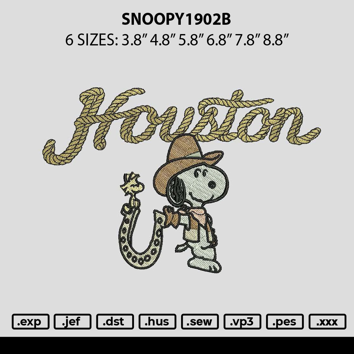 Snoopy1902b Embroidery File 6 sizes