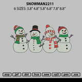 Snowman2211 Embroidery File 6 sizes
