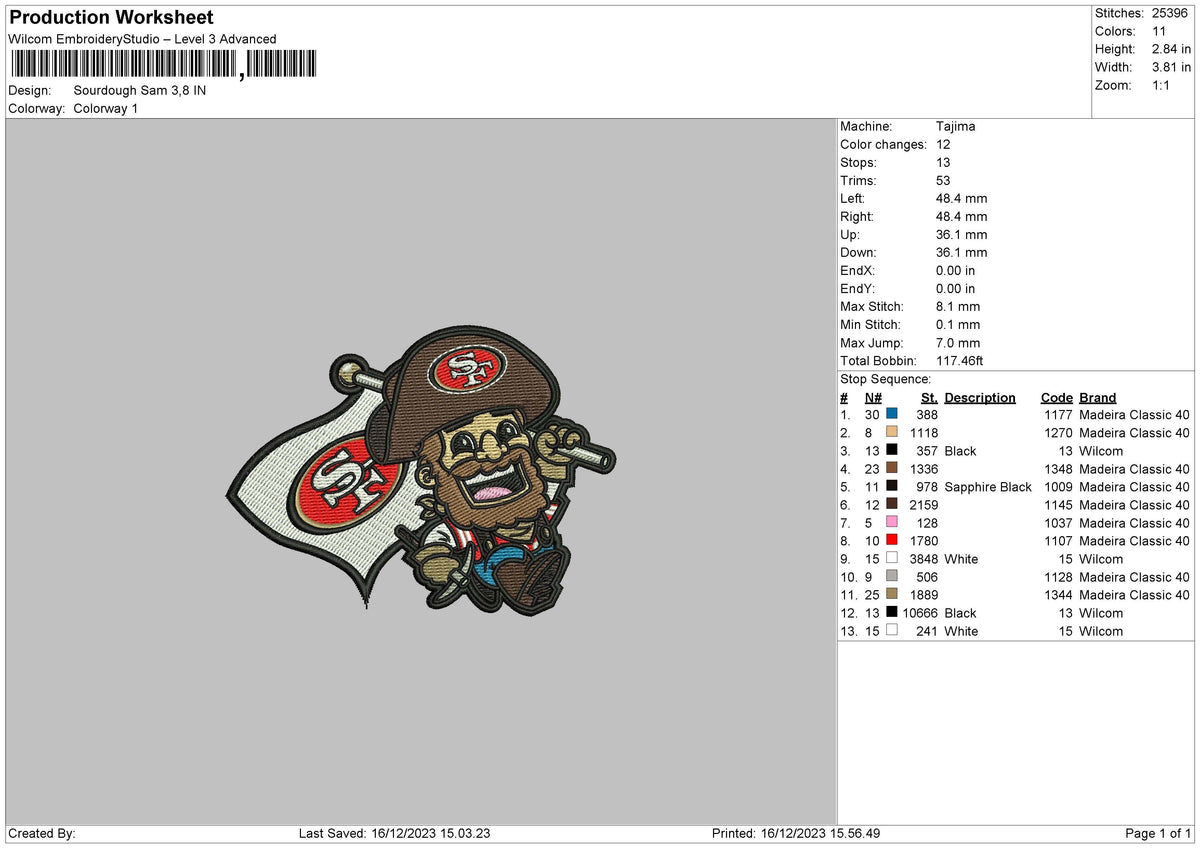 Pirate 1612 Embroidery File 6 sizes