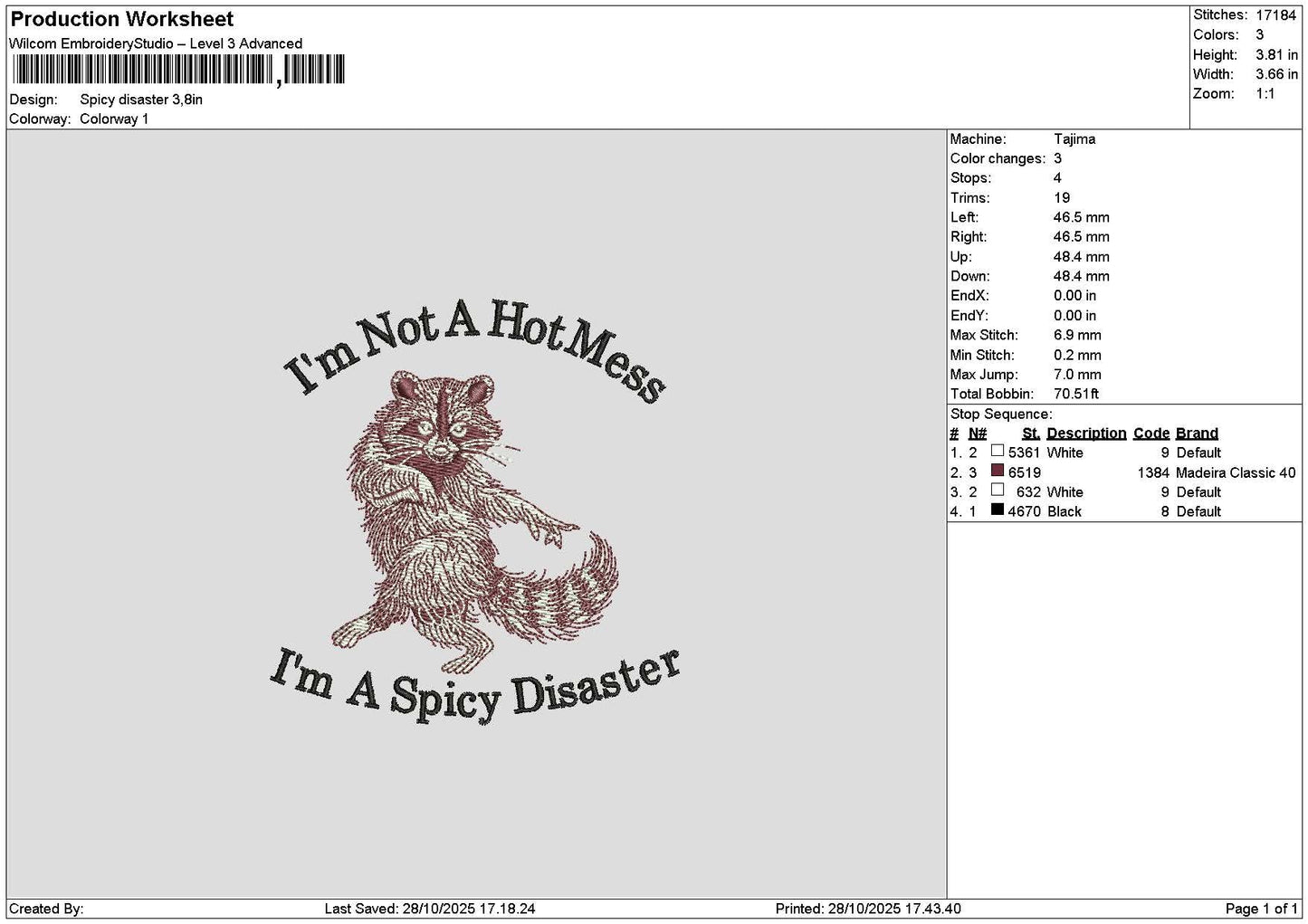 Spicytext 01 Embroidery File 6 sizes