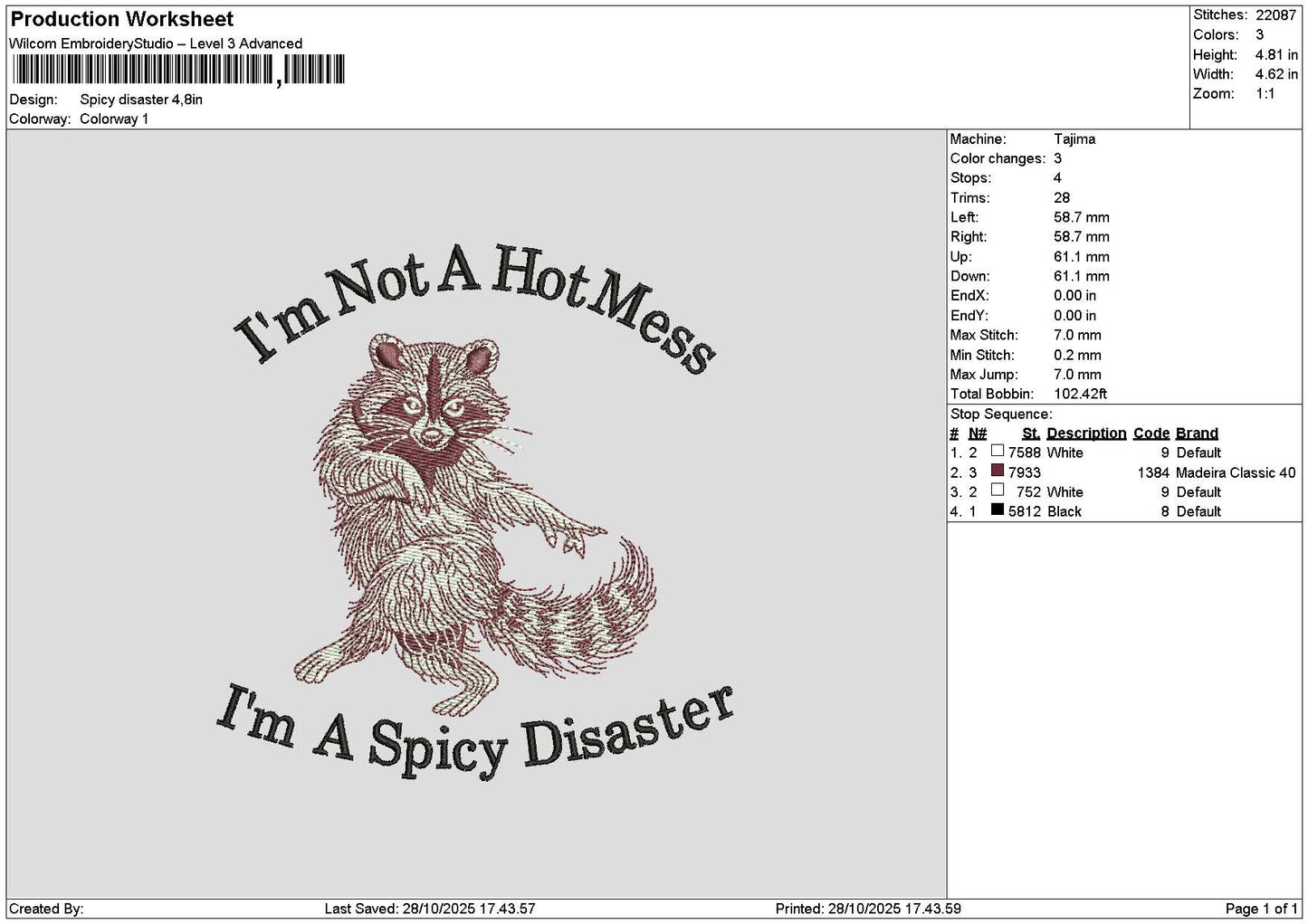 Spicytext 01 Embroidery File 6 sizes