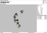 Black Ghosts Embroidery File 6 sizes