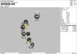 Black Ghosts Embroidery File 6 sizes