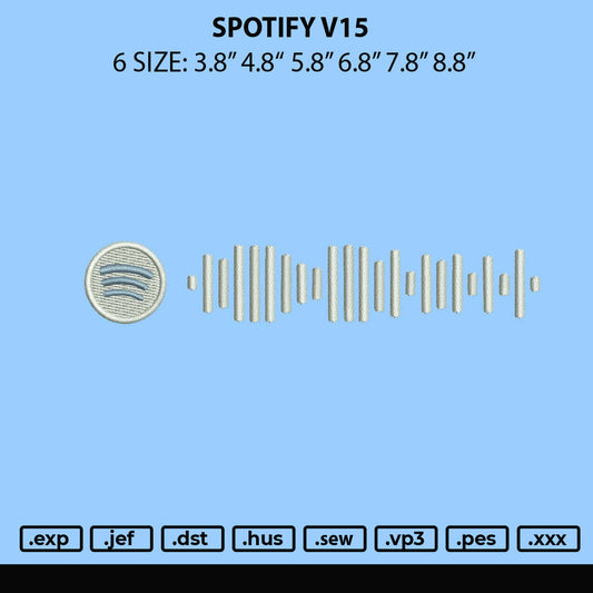 Spotify V15 Embroidery File 6 sizes