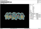 Squirtle 2205 Embroidery File 6 sizes