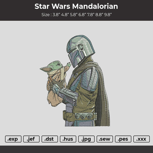 Star Wras Mandalorian Embroidery Machine Design Files
