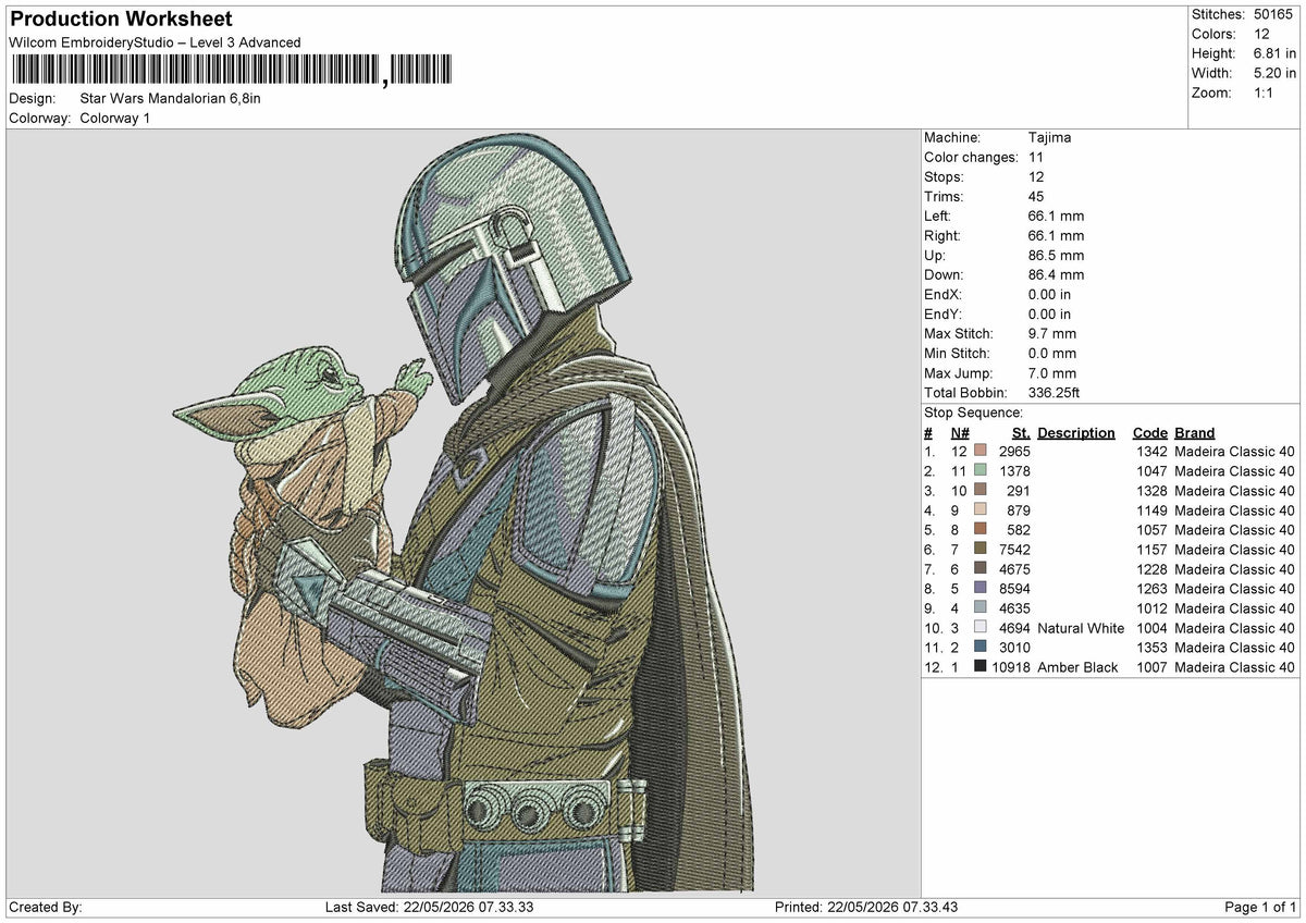 Star Wras Mandalorian Embroidery Machine Design Files