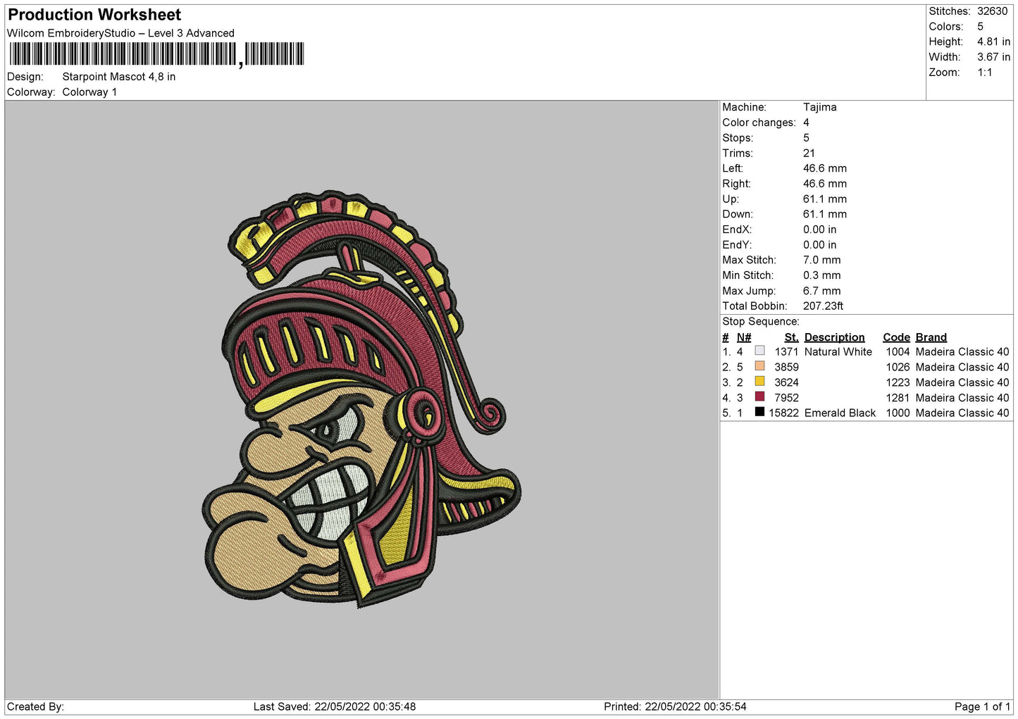 Starpoint Mascot Embroidery