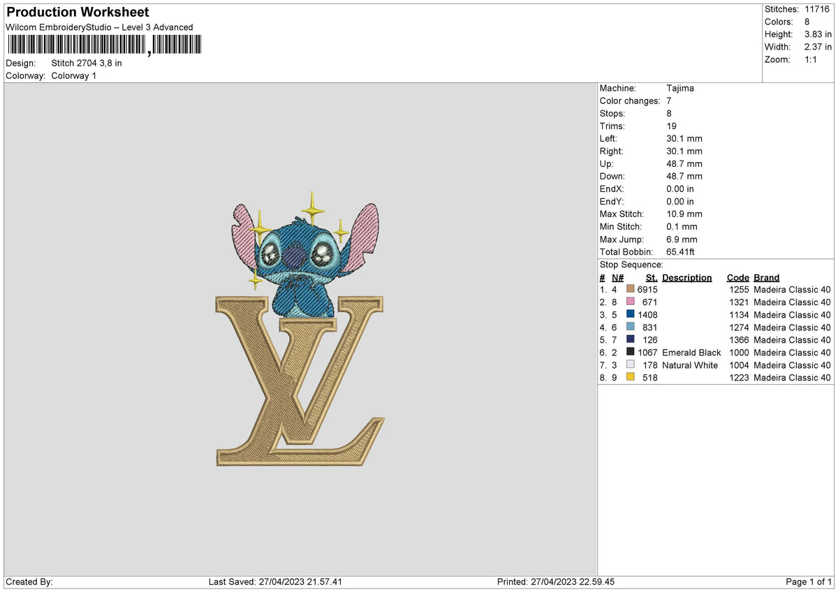 Stitch 2704 Embroidery File 6 sizes