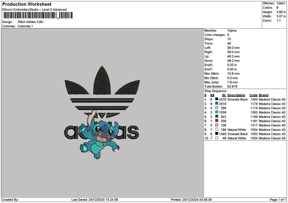 Stitch Sport 2512 Embroidery File 6 sizes