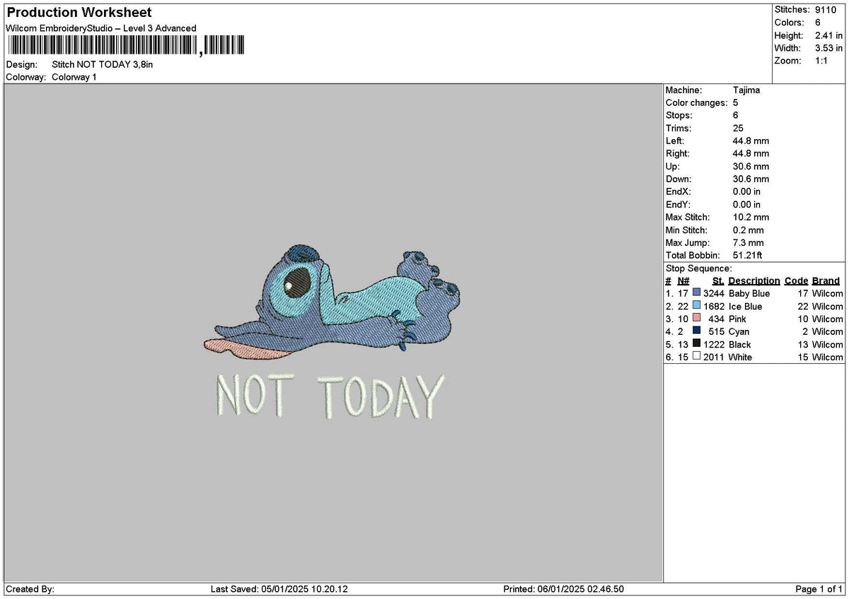 Stitch Text 0601 Embroidery File 6 sizes