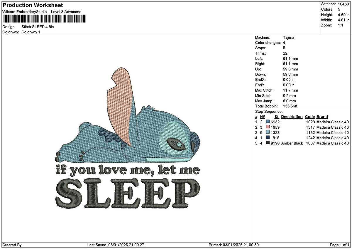 Stitchsleep Embroidery File 6 sizes