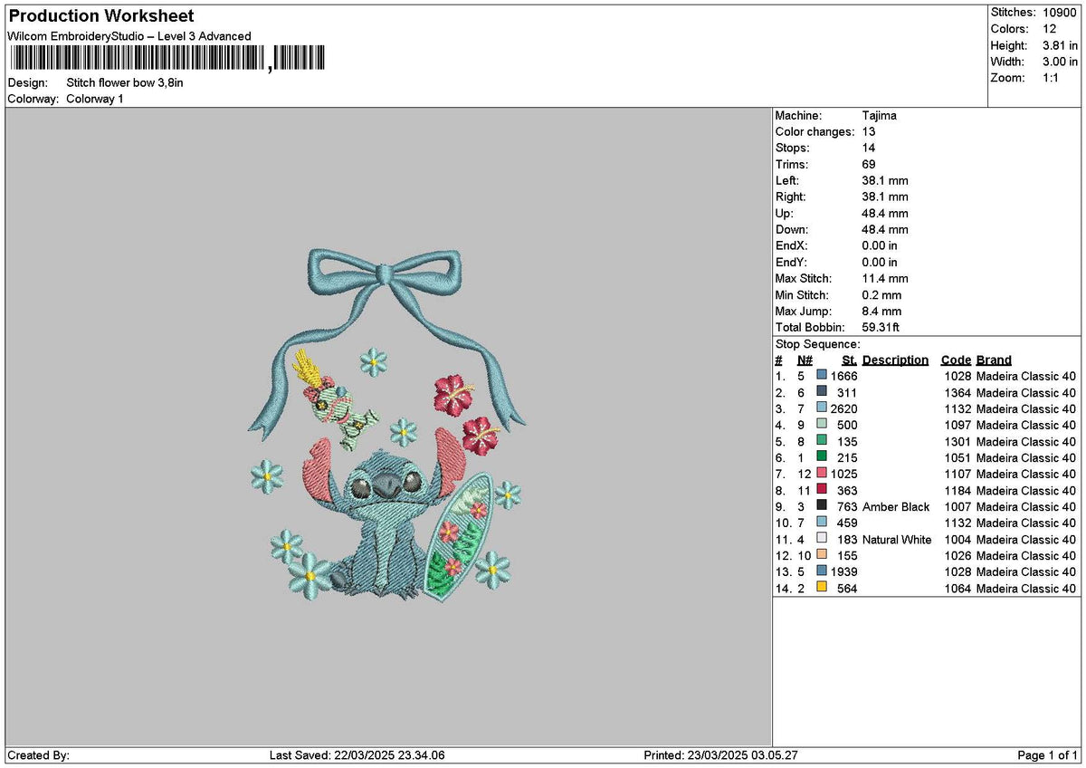 Stitch Flowers 2303 Embroidery File 6 sizes