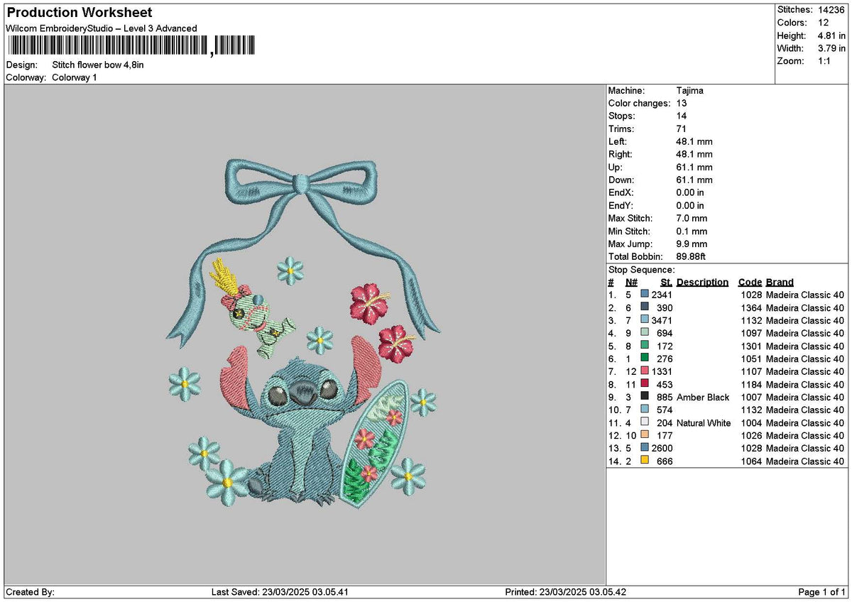 Stitch Flowers 2303 Embroidery File 6 sizes